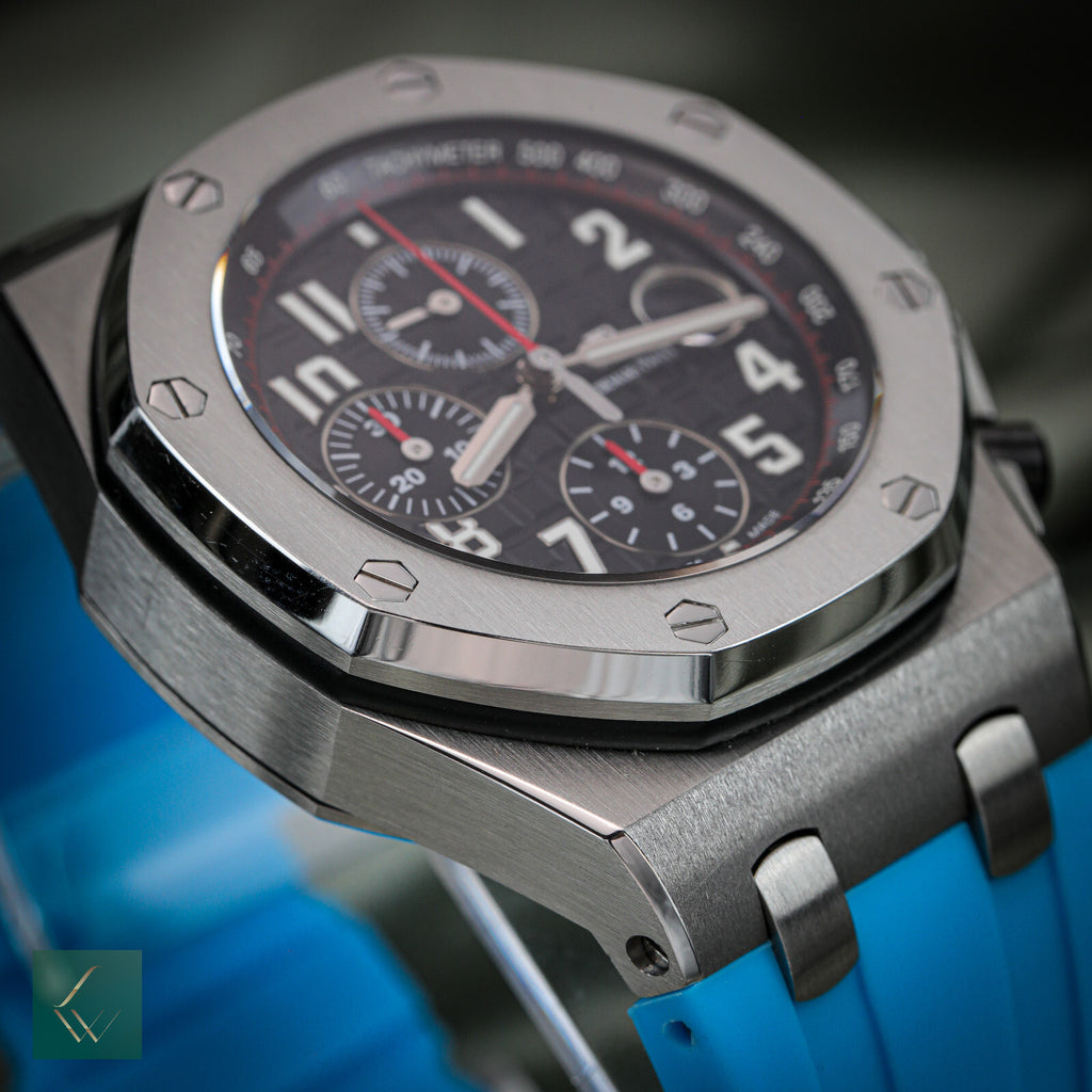 Caixa e papéis Audemars Piguet Royal Oak Offshore Vampire cronógrafo 26470ST 42mm-