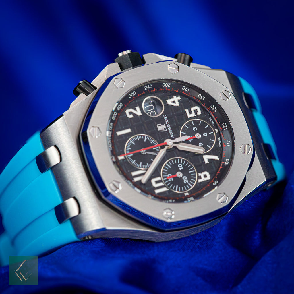Caixa e papéis Audemars Piguet Royal Oak Offshore Vampire cronógrafo 26470ST 42mm-