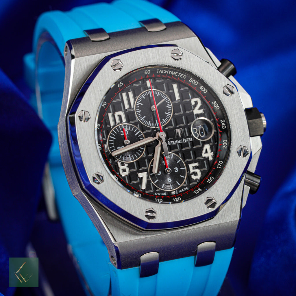 Caixa e papéis Audemars Piguet Royal Oak Offshore Vampire cronógrafo 26470ST 42mm-