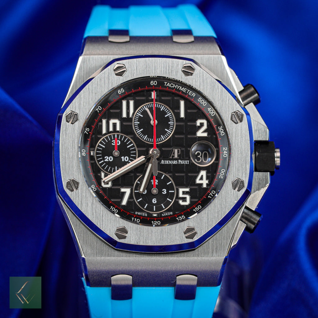 Caixa e papéis Audemars Piguet Royal Oak Offshore Vampire cronógrafo 26470ST 42mm-