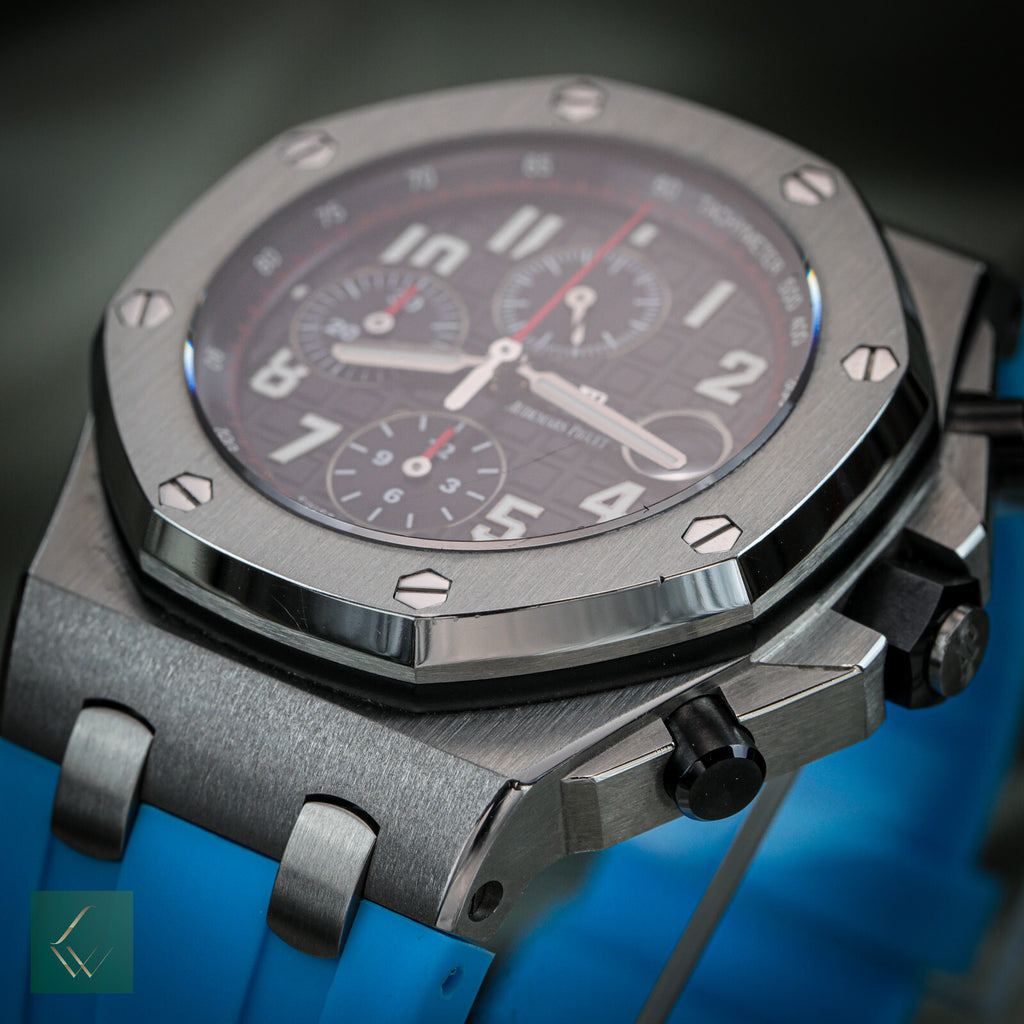 Caixa e papéis Audemars Piguet Royal Oak Offshore Vampire cronógrafo 26470ST 42mm-