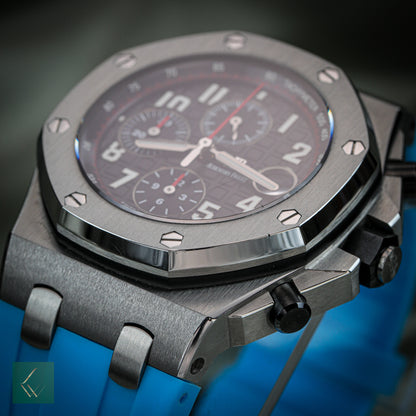 Caixa e papéis Audemars Piguet Royal Oak Offshore Vampire cronógrafo 26470ST 42mm-