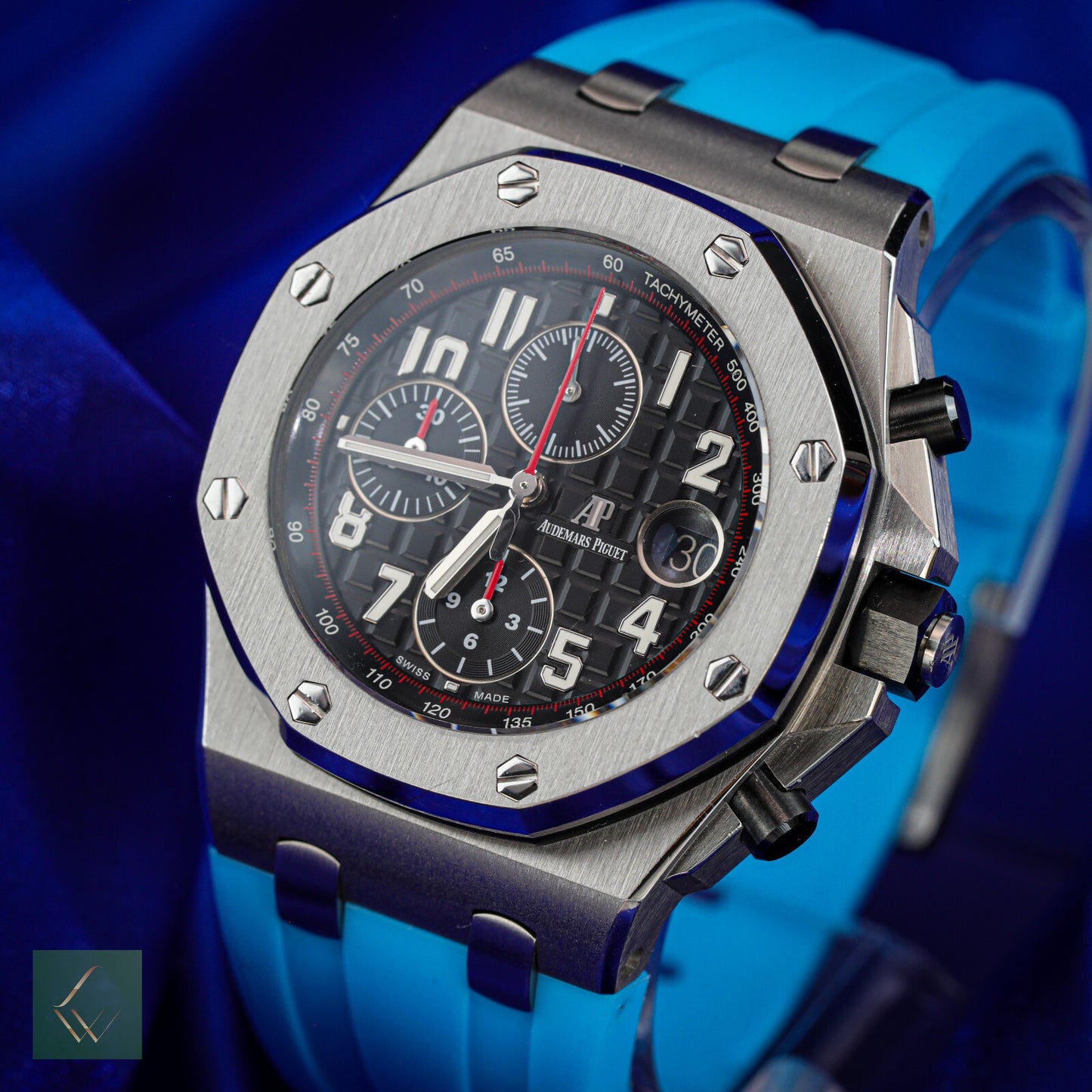 Caixa e papéis Audemars Piguet Royal Oak Offshore Vampire cronógrafo 26470ST 42mm-