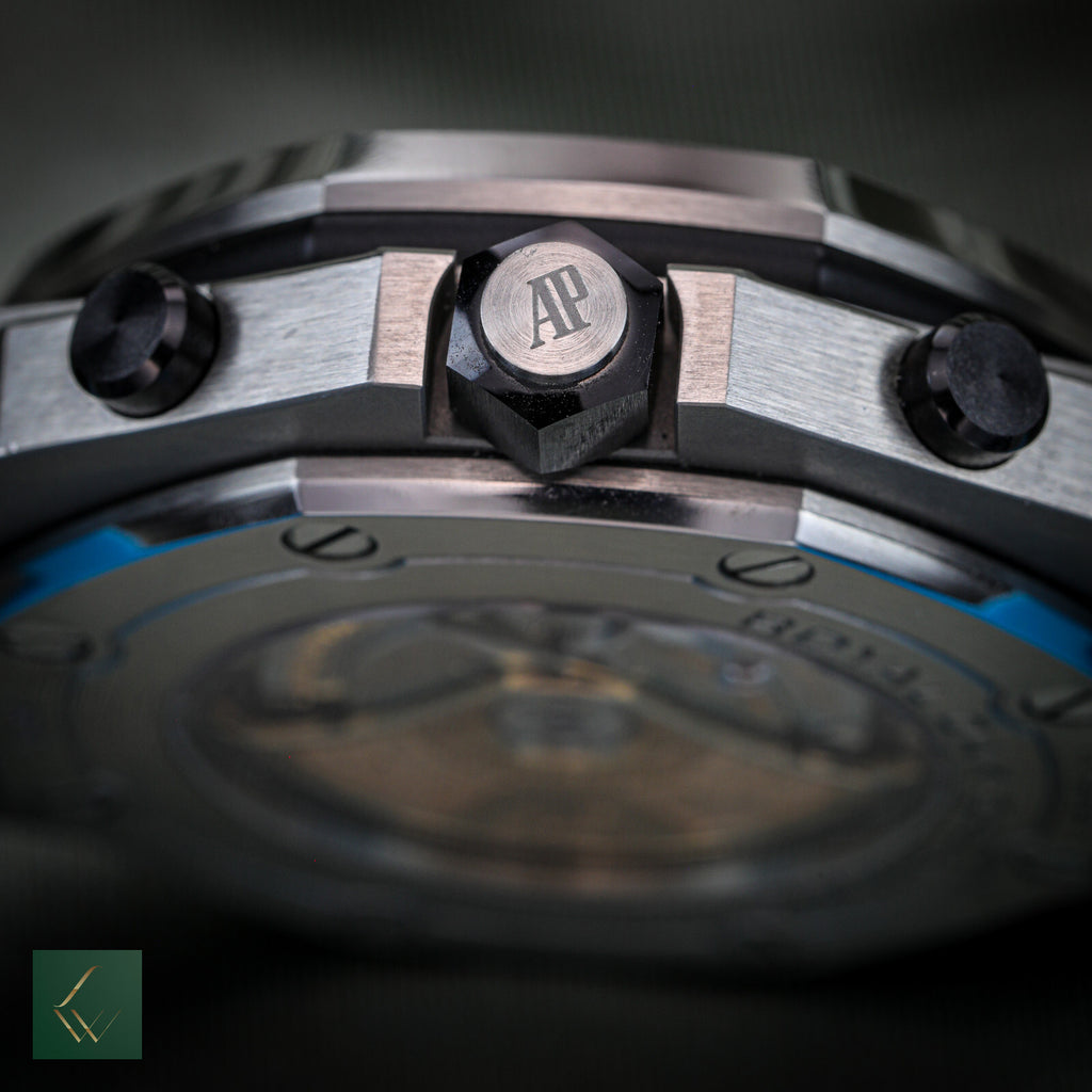 Caixa e papéis Audemars Piguet Royal Oak Offshore Vampire cronógrafo 26470ST 42mm-