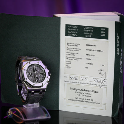 Audemars Piguet Royal Oak Offshore 42mm Elephant Chronograph 26470ST Box Papers